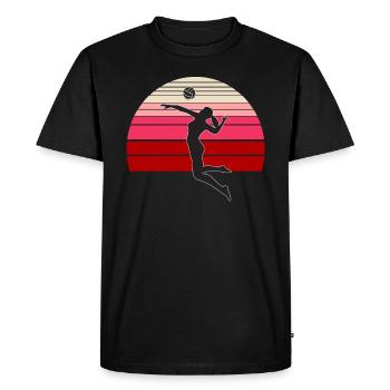 Volley- vintage - T-shirt Premium bio Homme - noir - Devant - Nico (187cm)