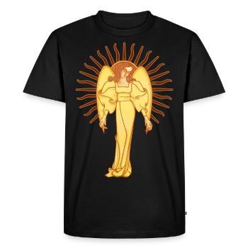 Votre ange gardien, un ange Art Nouveau - T-shirt Premium bio Homme - noir - Devant - Nico (187cm)