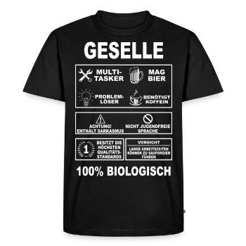 Geselle Meister Handwerker Gesellenprüfung Azubi - Männer Premium Bio T-Shirt - Schwarz - Vorne - Nico (187cm)