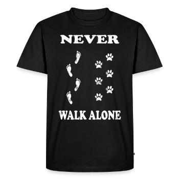 Dog Lord - Never walk alone - Men's Premium Organic T-Shirt - black - Front - Nico (187cm)