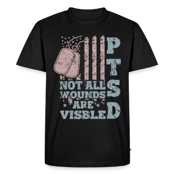PTSD Not All Wounds are Visible - Men's Premium Organic T-Shirt - black - Front - Nico (187cm)