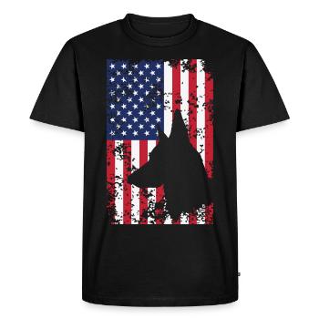 Héros national de soldat de chien fier patriotique - T-shirt Premium bio Homme - noir - Devant - Nico (187cm)
