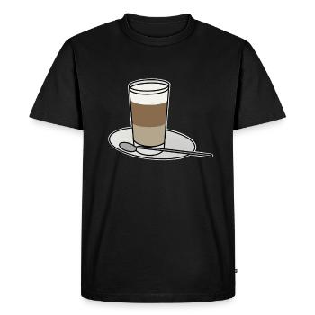 Latte Macchiato en verre cadeau de café - T-shirt Premium bio Homme - noir - Devant - Nico (187cm)