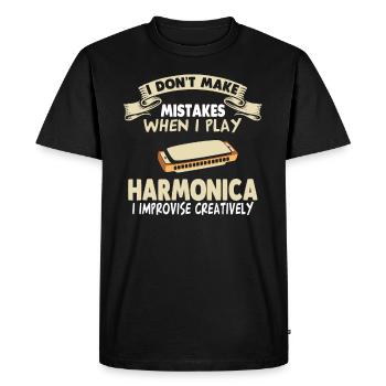 Harmonica Harmonica Chord Harmonica Harmonica - Men's Premium Organic T-Shirt - black - Front - Nico (187cm)