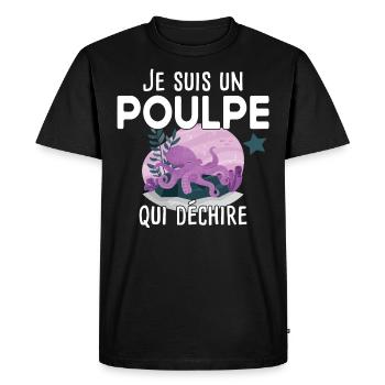Poulpe mer crustacé touriste cadeau humour - T-shirt Premium bio Homme - noir - Devant - Nico (187cm)