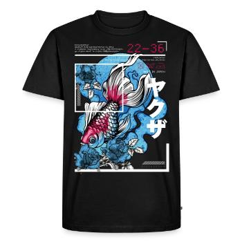 Poisson rouge japonais Koi dans l’art style - T-shirt Premium bio Homme - noir - Devant - Nico (187cm)