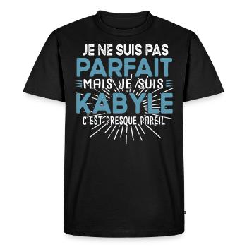 Kabyle Kabylie Pays Algérie Origine Humour Cadeau - T-shirt Premium bio Homme - noir - Devant - Nico (187cm)