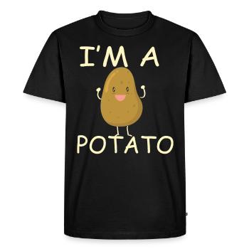 French fries potatoes Sweet potato Potato - Men's Premium Organic T-Shirt - black - Front - Nico (187cm)