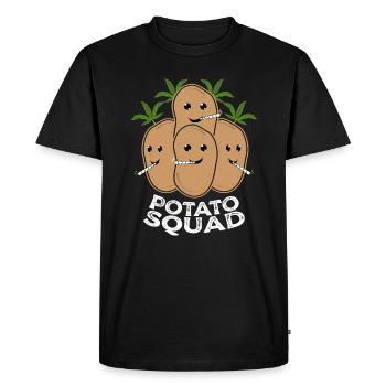 French fries potatoes Sweet potato Potato - Men's Premium Organic T-Shirt - black - Front - Nico (187cm)