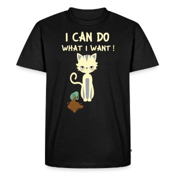 Chats Chaton Chat Maman Chat Papa Chat Chat Chat - T-shirt Premium bio Homme - noir - Devant - Nico (187cm)