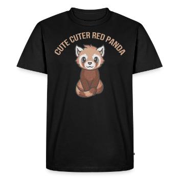 Red Pandas Red Panda Bamboo Asia Red Panda Bear - Men's Premium Organic T-Shirt - black - Front - Nico (187cm)