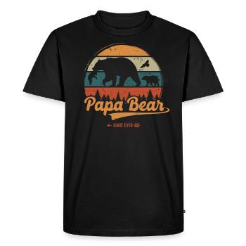 Fête des Pères Papabear Papa Retro Vintage - T-shirt Premium bio Homme - noir - Devant - Nico (187cm)