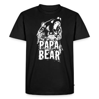 Fête des Pères Papabear Papa Retro Vintage - T-shirt Premium bio Homme - noir - Devant - Nico (187cm)