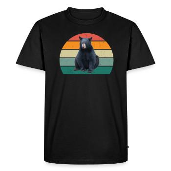 Ours Forêt Miel Ours Grotte Ours Peau d’ours Ours polaire Marron - T-shirt Premium bio Homme - noir - Devant - Nico (187cm)