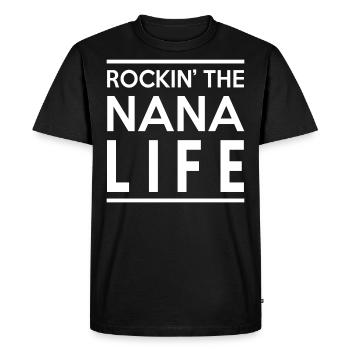 Rockin la nana life meilleur cadeau pour grand-mère drôle - T-shirt Premium bio Homme - noir - Devant - Nico (187cm)