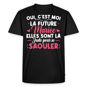 Oui, c'est moi la future mariée - T-shirt Premium bio Homme - noir - Devant - Nico (187cm)