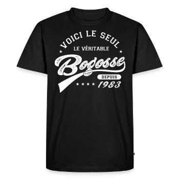1983 anniversaire né en 1983 bogosse 40 ans - T-shirt Premium bio Homme - noir - Devant - Nico (187cm)