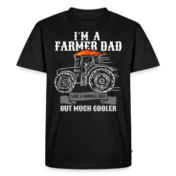 Je suis un père fermier, un père normal mais plus cool - T-shirt Premium bio Homme - noir - Devant - Nico (187cm)