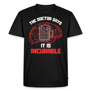 Patient de bière - T-shirt Premium bio Homme - noir - Devant - Nico (187cm)