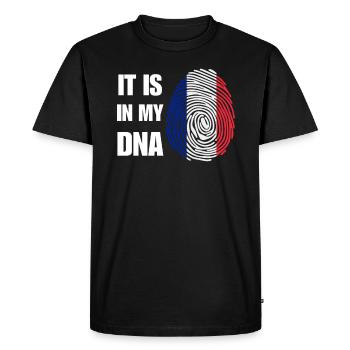 La France est dans mon ADN - T-shirt Premium bio Homme - noir - Devant - Nico (187cm)