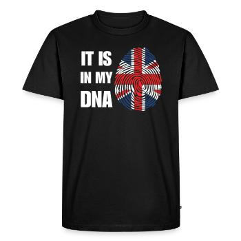Le Royaume-Uni est dans mon ADN - T-shirt Premium bio Homme - noir - Devant - Nico (187cm)