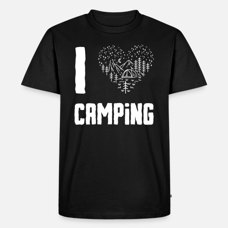 Ich liebe Camping - Männer Premium Bio T-Shirt - Schwarz