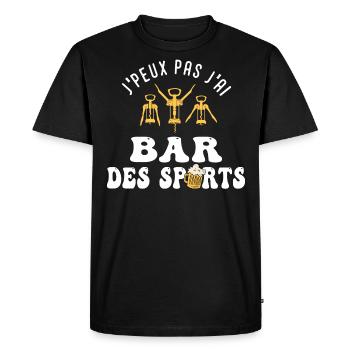 je peux pas j ai bar des sports barman - T-shirt Premium bio Homme - noir - Devant - Nico (187cm)