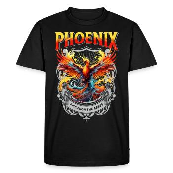 Phoenix Phoenix Fire Flames Bird Mythology - Men's Premium Organic T-Shirt - black - Front - Nico (187cm)