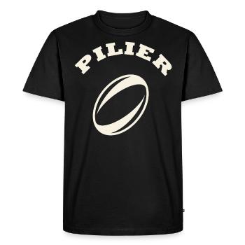 rugby position pilier - T-shirt Premium bio Homme - noir - Devant - Nico (187cm)