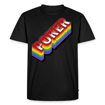 Poker Shirt Regenbogen - Männer Premium Bio T-Shirt - Schwarz - Vorne - Nico (187cm)