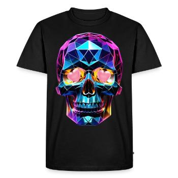 Kristallschädel und herzliche Augen. - Männer Premium Bio T-Shirt - Schwarz - Vorne - Nico (187cm)