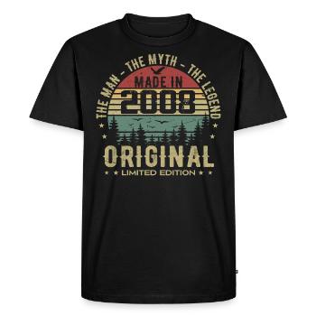 Original 2008 Retro 2008 Birthday Gift 2008 - Men's Premium Organic T-Shirt - black - Front - Nico (187cm)