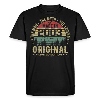 Original 2003 Retro 2003 Cadeau Anniversaire 2003 - T-shirt Premium bio Homme - noir - Devant - Nico (187cm)