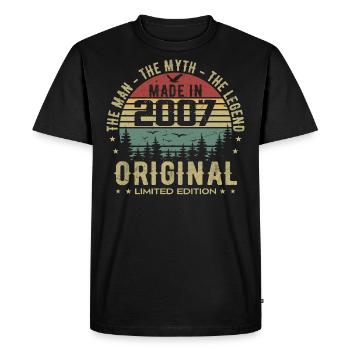 Original 2007 Retro 2007 Birthday Gift 2007 - Men's Premium Organic T-Shirt - black - Front - Nico (187cm)