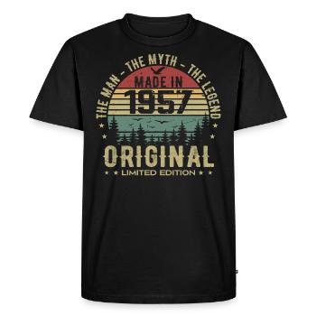 Original 1957 Retro 1957 Cadeau Anniversaire 1957 - T-shirt Premium bio Homme - noir - Devant - Nico (187cm)
