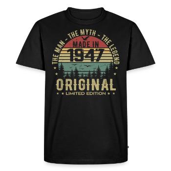 Original 1947 Retro 1947 Cadeau Anniversaire 1947 - T-shirt Premium bio Homme - noir - Devant - Nico (187cm)