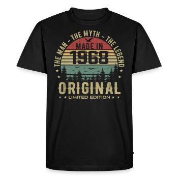 Original 1968 Retro 1968 Cadeau Anniversaire 1968 - T-shirt Premium bio Homme - noir - Devant - Nico (187cm)