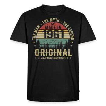 Original 1961 Retro 1961 Cadeau Anniversaire 1961 - T-shirt Premium bio Homme - noir - Devant - Nico (187cm)