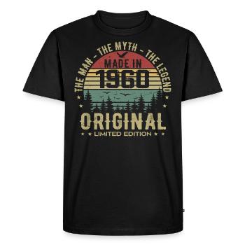 Original 1960 Retro 1960 Cadeau Anniversaire 1960 - T-shirt Premium bio Homme - noir - Devant - Nico (187cm)