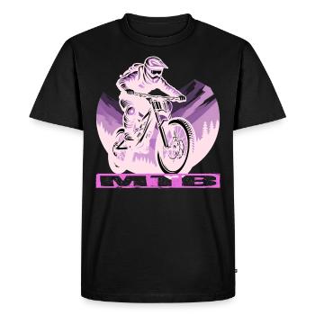 MTB Bike - Men's Premium Organic T-Shirt - black - Front - Nico (187cm)