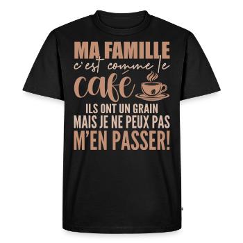 My Family Is Like Coffee - Men's Premium Organic T-Shirt - black - Front - Nico (187cm)
