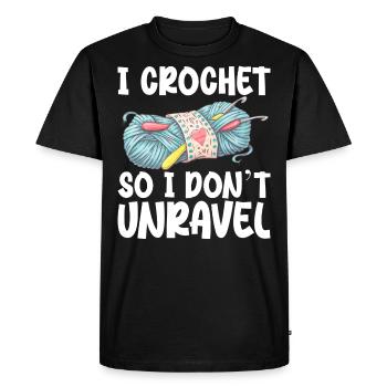 I Crochet So I Don't Unravel - Men's Premium Organic T-Shirt - black - Front - Nico (187cm)