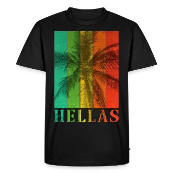 Grèce Hellas Été Palmiers Plage Mer - T-shirt Premium bio Homme - noir - Devant - Nico (187cm)