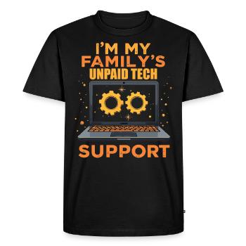 I'm My Family's Unpaid Tech Support - Funny - Men's Premium Organic T-Shirt - black - Front - Nico (187cm)
