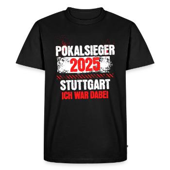 Stuttgart Pokalsieger 2025 Fußballfieber - Männer Premium Bio T-Shirt - Schwarz - Vorne - Nico (187cm)
