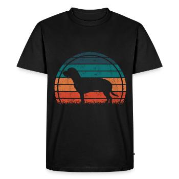 Hanovrien Hanover Sweat Dog Vintage Rétro - T-shirt Premium bio Homme - noir - Devant - Nico (187cm)