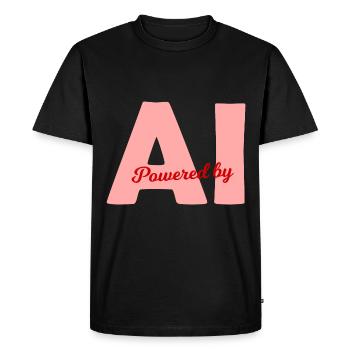 Powered by AI - Men's Premium Organic T-Shirt - black - Front - Nico (187cm)