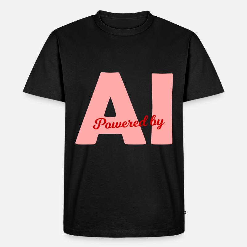 Powered by KI - Männer Premium Bio T-Shirt - Schwarz