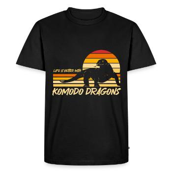 Dragon de Komodo Komodo amant cadeau - T-shirt Premium bio Homme - noir - Devant - Nico (187cm)
