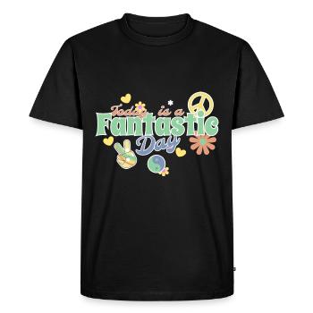 Today is a fantastic day - Men's Premium Organic T-Shirt - black - Front - Nico (187cm)